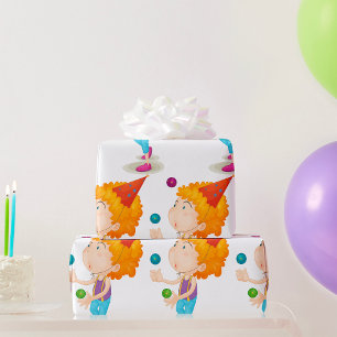 Party Kid Juggling Colourful Balls Wrapping Paper