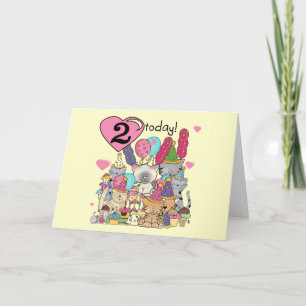 Party Kittens 2nd Birthday T-shirts and Gifts Card