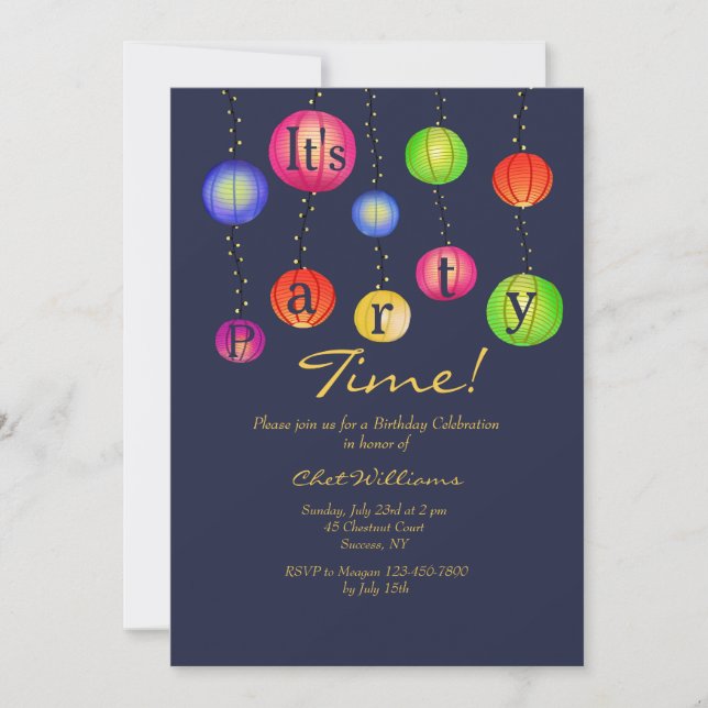 Party Lanterns Invitation (Front)