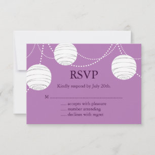 Party Lanterns on Purple RSVP