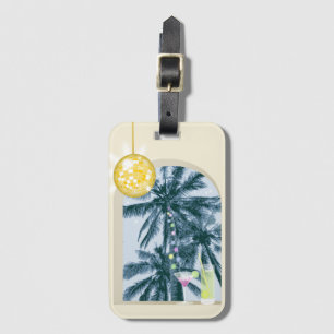 Party Lights, Cocktails and Disco Ball under Palms Luggage Tag