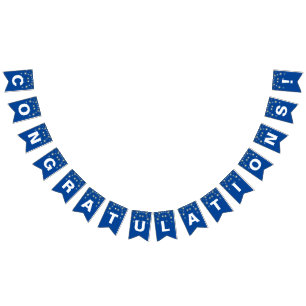 Party Lights Congratulations on Blue Bunting