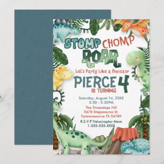 Party Like a Dinosaur Birthday Invitation