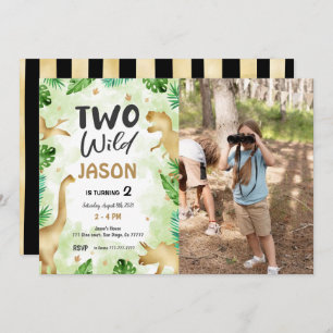 Party Like A Dinosaur, Dinosaur Birthday Photo  Invitation