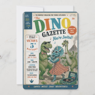 Party Like A Dinosaur Editorial Invitation