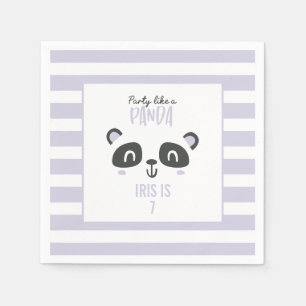 Party like a panda bright colorful birthday napkin