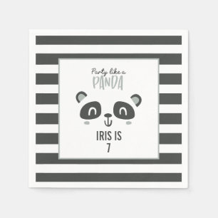 Party like a panda bright colourful birthday napkin