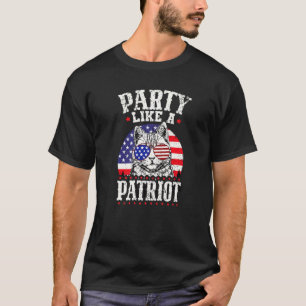 Party Like A Patriot Cat American 4th Of July T-Shirt