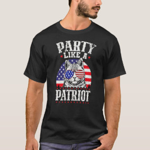 Party Like A Patriot Cat American 4th Of July T-Shirt