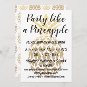 Party Like a Pineapple 30th Birthday Invitation