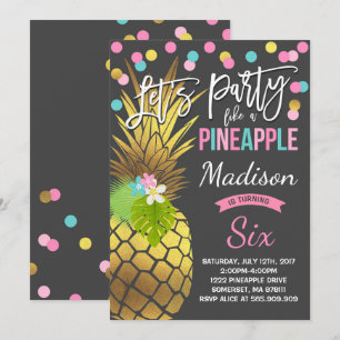 Party Like A Pineapple Birthday Invitation
