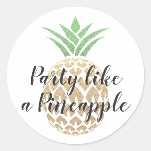 Party Like a Pineapple Birthday Sticker