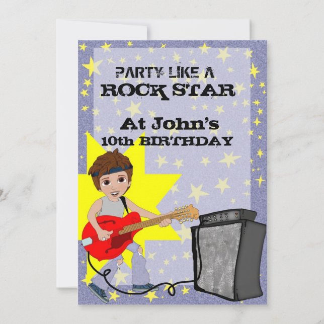 Party Like a Rock Star! Invitation (Front)