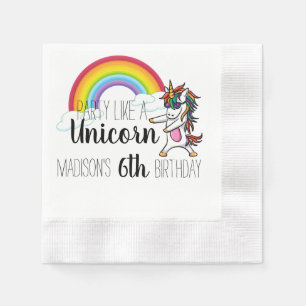 Party Like A Unicorn Rainbow Birthday Napkin