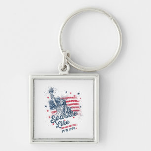 Party Like It Is 1776, 4th Of July, USA Flag, Amer Key Ring