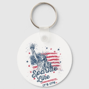 Party Like It Is 1776, 4th Of July, USA Flag, Amer Key Ring
