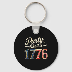 Party Like It Is 1776 Usa Flag Men Women Kids Key Ring