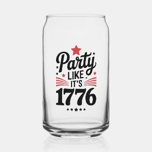 Party Like It’s 1776 Funny 4th of July USA Tee Can Glass