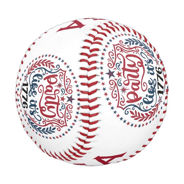 Party Like It’s 1776 Patriotic Emblem Baseball (Angled)