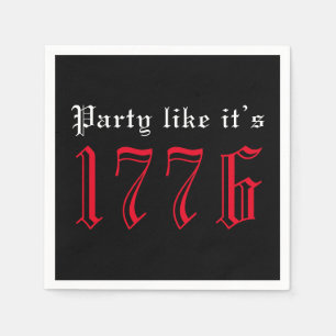 Party like it’s 1776 red black vintage typography napkin