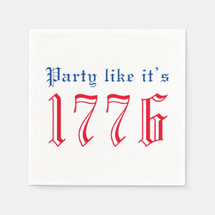 Party like it’s 1776 red & blue vintage typography napkin