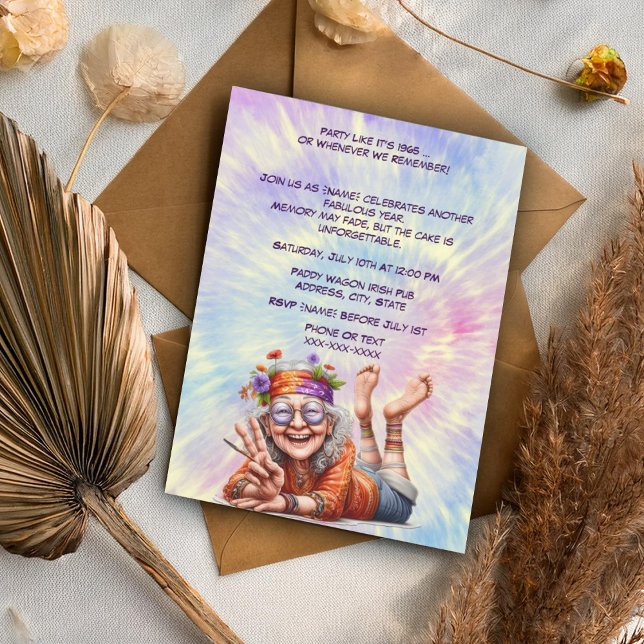 Party Like It’s 1969 Birthday-Retro 60s Milestone  Invitation (Creator Uploaded)