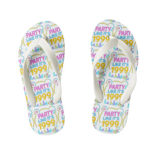 Party Like It’s 1999®™ – Electric Neon Soundtrack Kid's Jandals