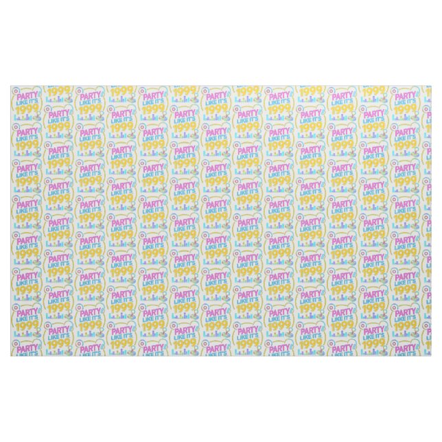 Party Like It’s 1999®™ – Neon Soundtrack Fabric (Fat Quarter)