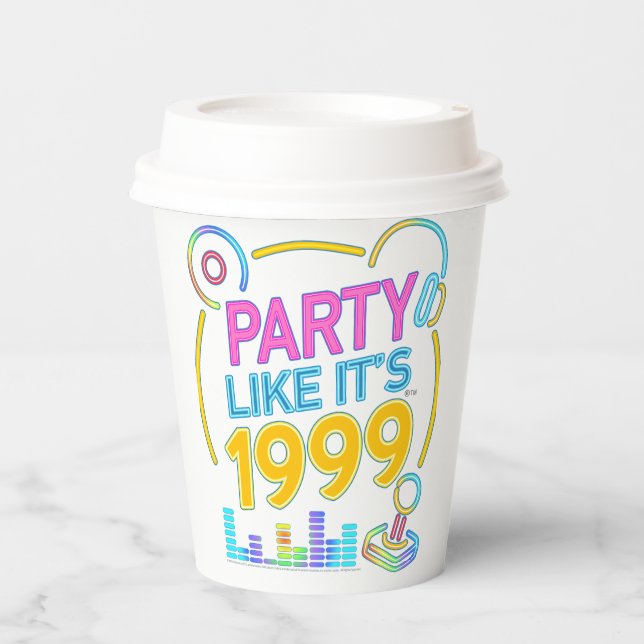 Party Like It’s 1999®™ – Neon Soundtrack Paper Cups (Front)
