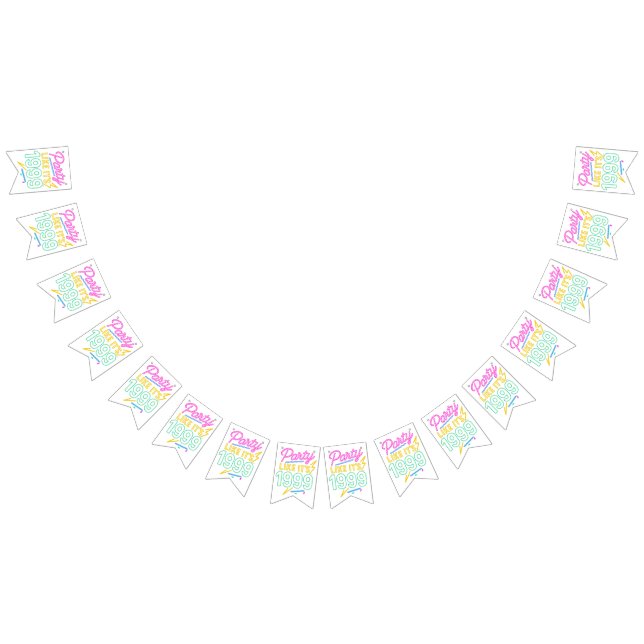 Party Like It’s 1999®™ – Neon Voltage Bunting (All)