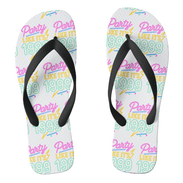 Party Like It’s 1999®™ – Neon Voltage Jandals (Footbed)