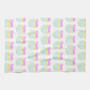 Party Like It’s 1999®™ – Neon Voltage Tea Towel