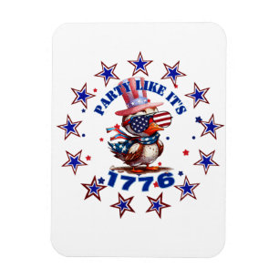 Party Like its 1776 American Eagle and 1776 Flag Magnet