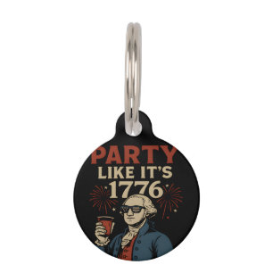 Party Like It's 1776 Funny Patriotic Drinking Desi Pet Tag