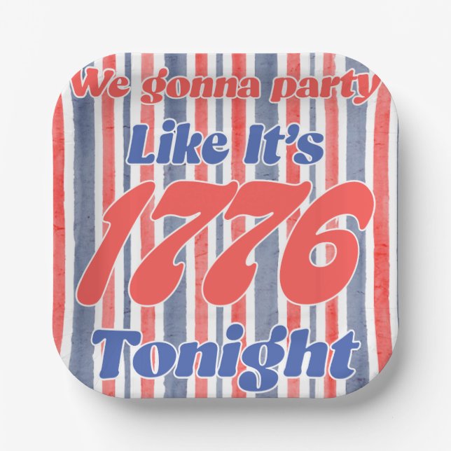 Party like it's 1776 tonight paper plate (Front)