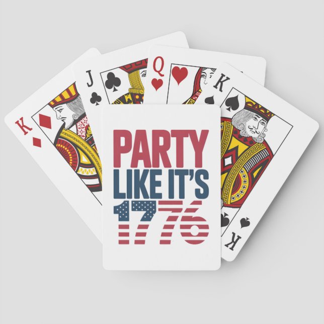 Party Like It's 1776 Viral Quote Playing Cards (Back)