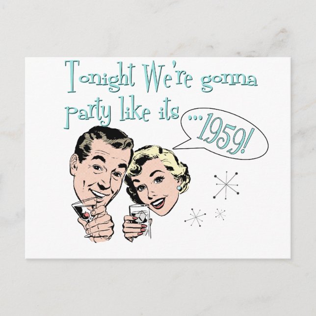 Party like it's 1959! postcard (Front)