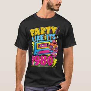 Party like its 1980 80s 90s Retro Vintage white Di T-Shirt