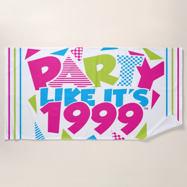 Party Like It's 1999® - Towel - Des 01 Green-Pink (Front)
