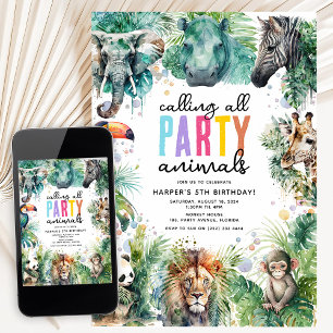Party Like It's Your Birthday Sarfari Themed Kids Invitation