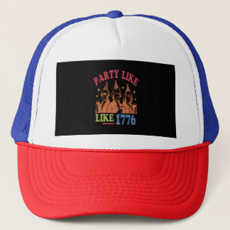 Party Like Like 1776 Retro Vintage Trucker Hat