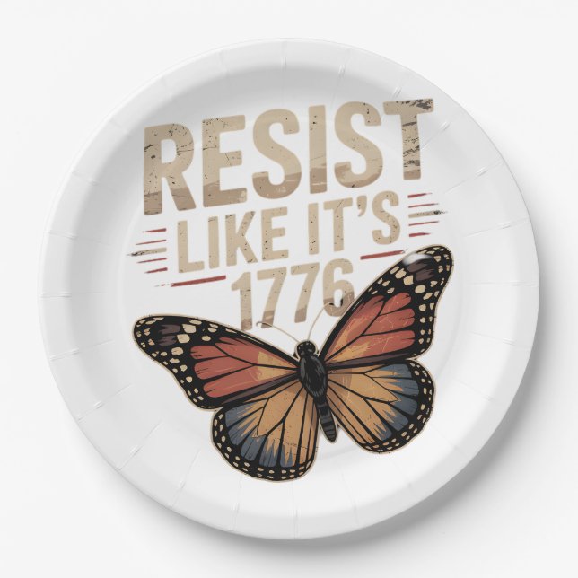 Party Like USA It's 1776 Funny Design Paper Plate (Front)