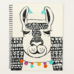 Party Llama - Portrait Planner<br><div class="desc">Party Llama III by Chariklia Zarris. Features the face of a llama in constrating colours with a fun,  geometric background.</div>