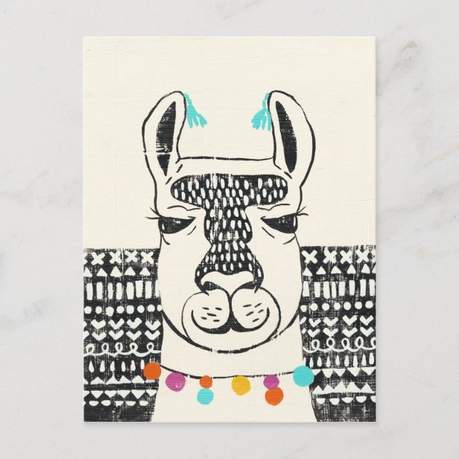 Party Llama - Portrait Postcard (Front)