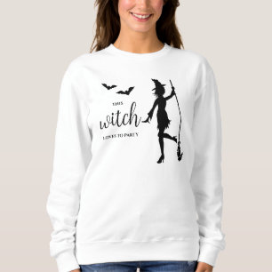 Party Lover Girly Witch Silhouette Fun Halloween Sweatshirt