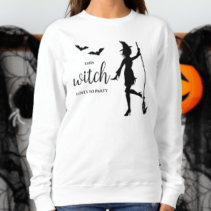 Party Lover Girly Witch Silhouette Fun Halloween Sweatshirt
