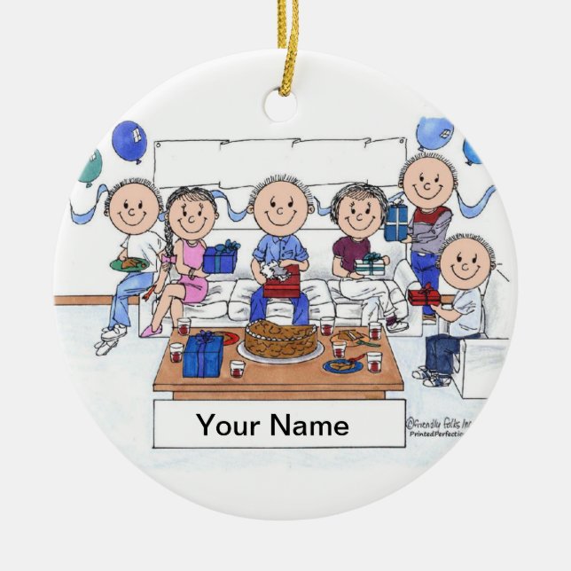 Party - Male Ceramic Tree Decoration (Front)