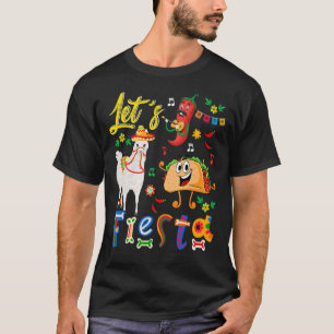 Party Mexican Llama With Sombrero Taco Chilli Sing T-Shirt