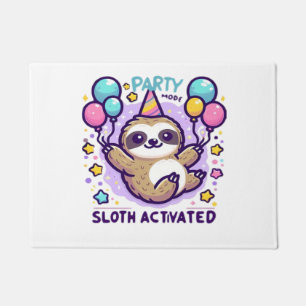 Party Mode Sloth Activated Birthday Balloon Sloth  Doormat