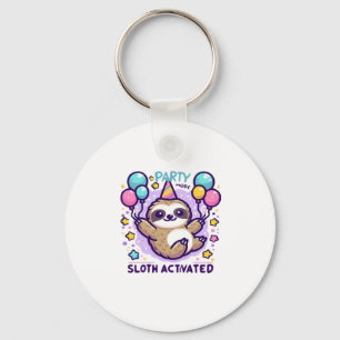Party Mode Sloth Activated Birthday Balloon Sloth  Key Ring